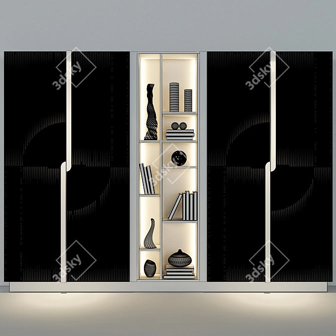 Here is the translated description: Шкаф мебель_071

And here is the short unique title: Modern Grey Cabinet 3D model image 3