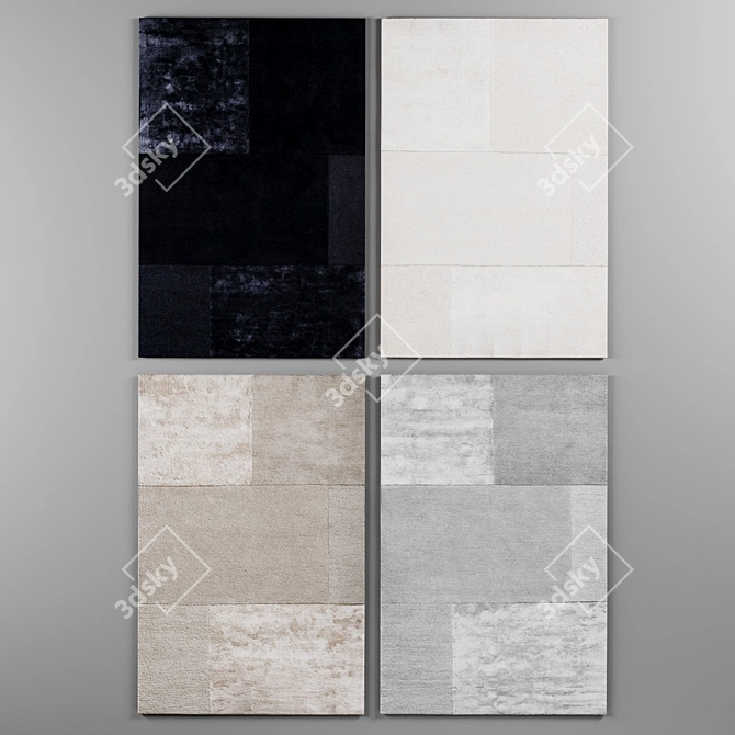 Tate Rug: Modern Tonal Textures 3D model image 1