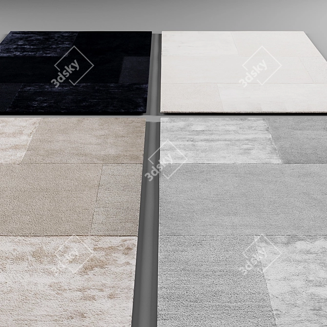 Tate Rug: Modern Tonal Textures 3D model image 2