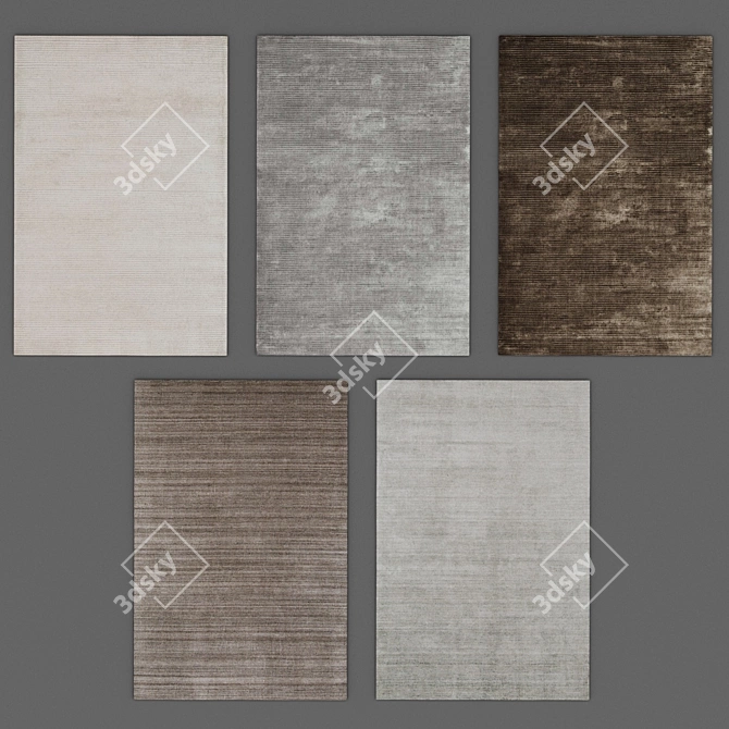 Sleek Contemporary Bellagio Rug - LuxDeco 3D model image 3