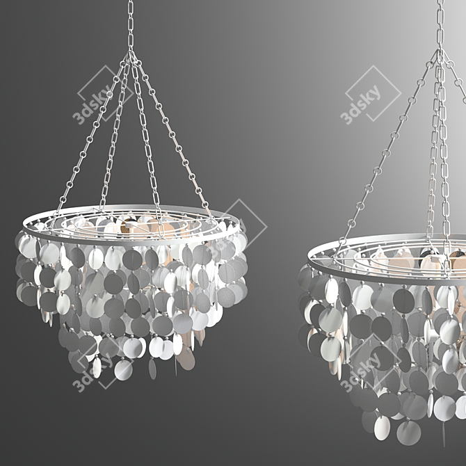 Elegant Aurora Leaf Chandelier 3D model image 3