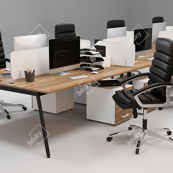 Optimized Office Workplace with Accessories 3D model image 3