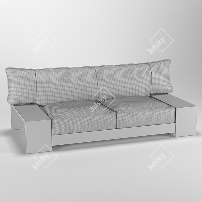 Japanese Inspired Kiza Sofa 3D model image 4