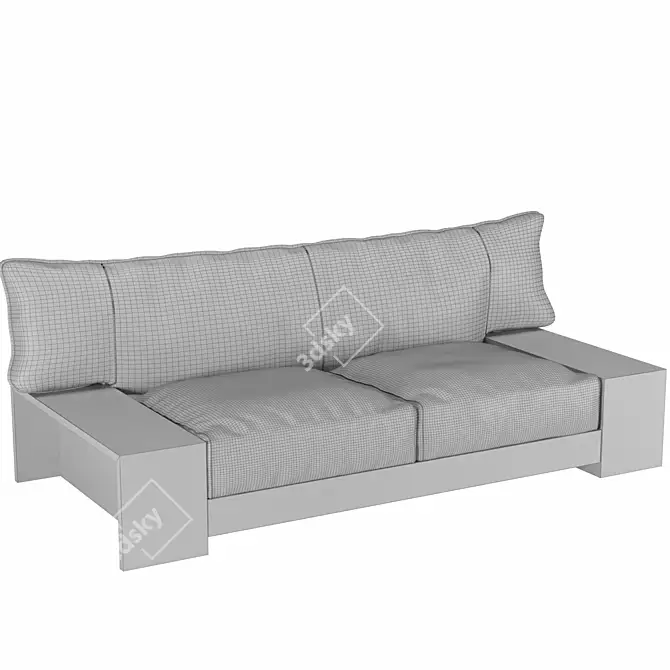 Japanese Inspired Kiza Sofa 3D model image 9