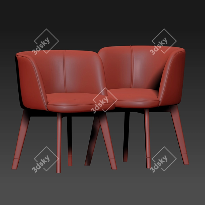 Elegant Baxter Colette Dining Chair 3D model image 3