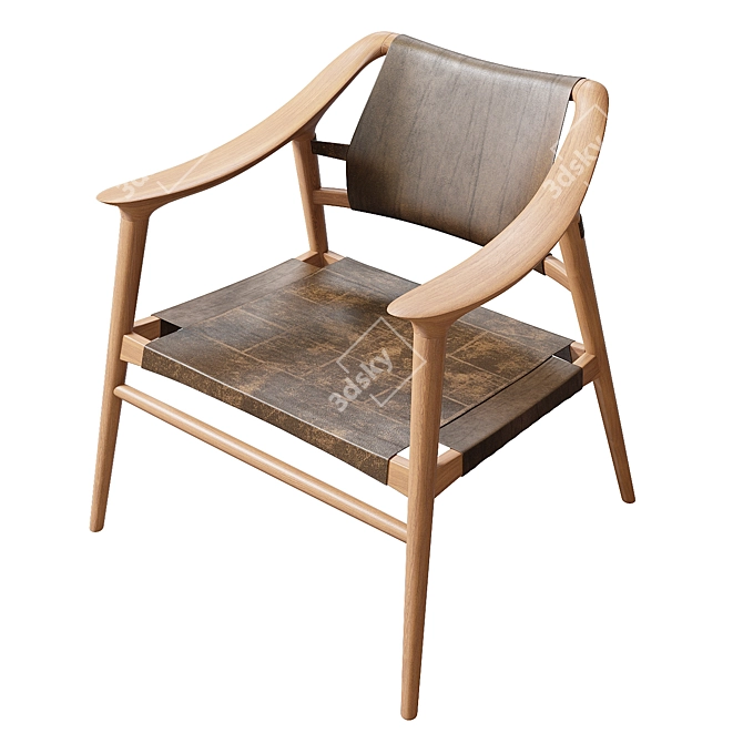 Title: Vintage Bambi Lounge Chair 3D model image 1