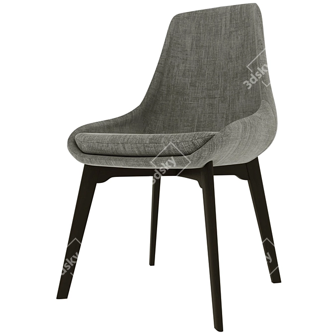 Sleek Ergonomic Chair: Linear 3D model image 1