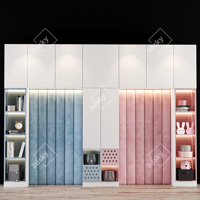 Kids' Wardrobe: Stylish Storage Solution 3D model image 1