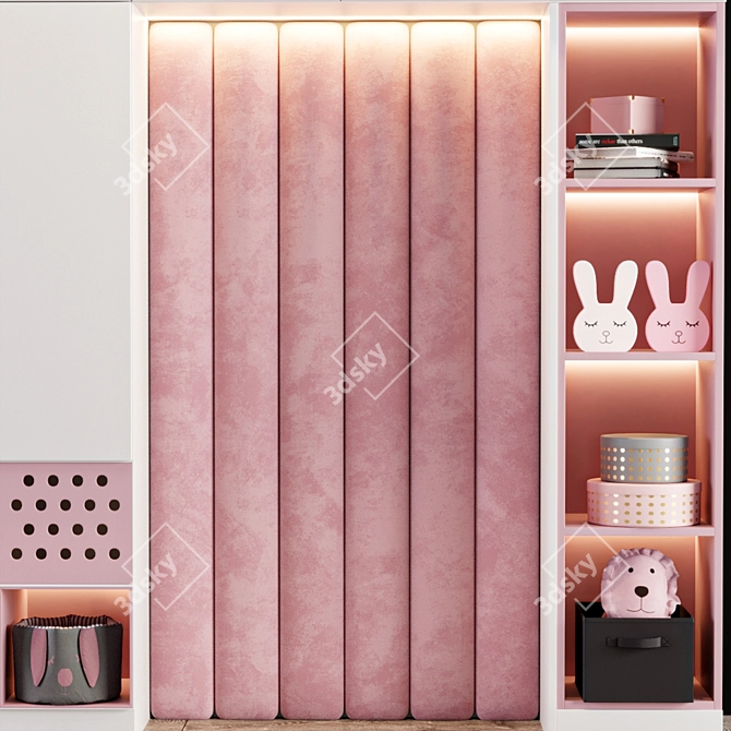 Kids' Wardrobe: Stylish Storage Solution 3D model image 4