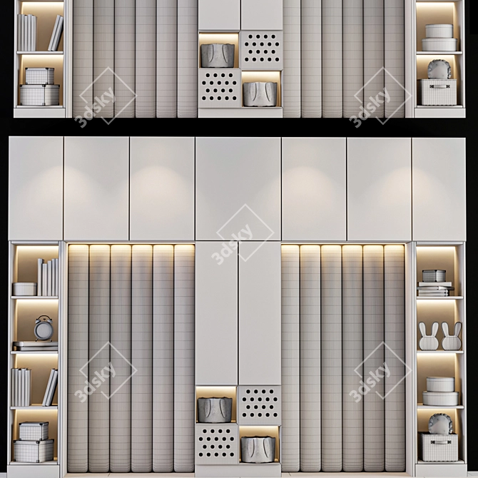 Kids' Wardrobe: Stylish Storage Solution 3D model image 7