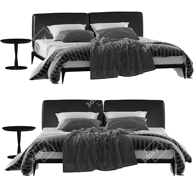 Elegante Park Bed: Modern Comfort & Style 3D model image 1
