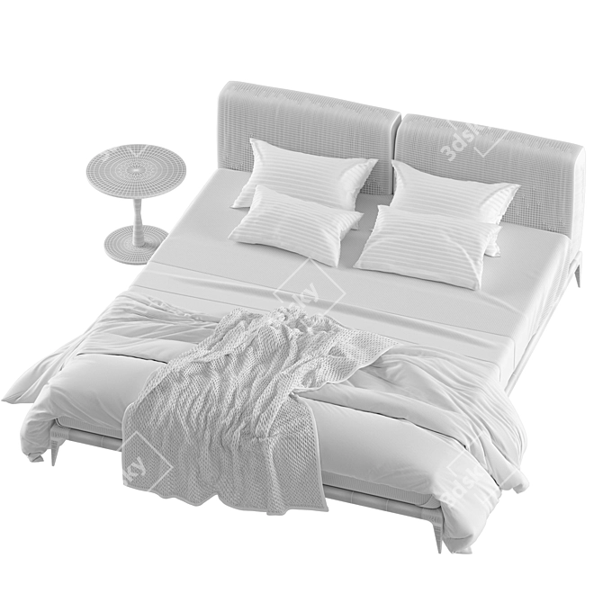 Elegante Park Bed: Modern Comfort & Style 3D model image 3