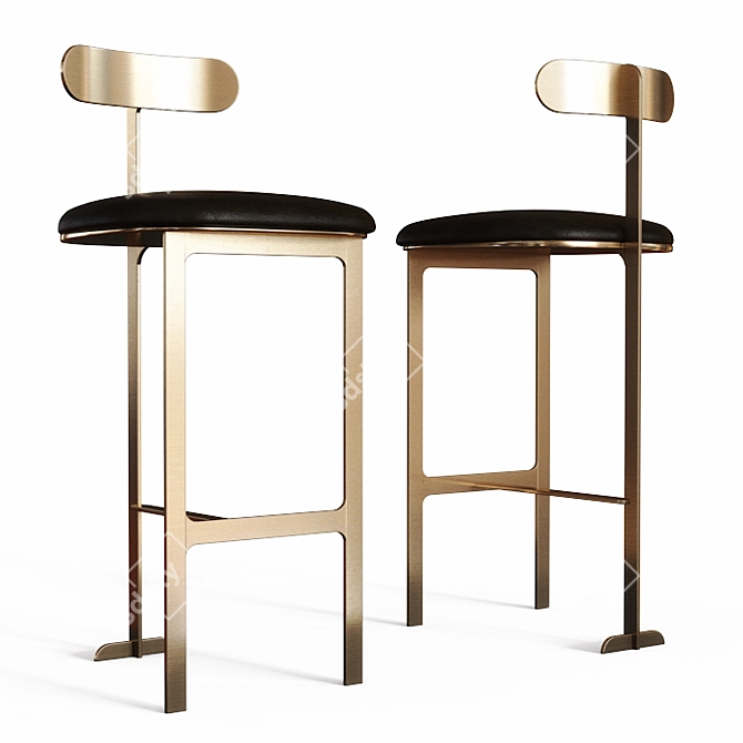 Hollis Bar Stool: Sleek and Stylish Seating Solution 3D model image 1