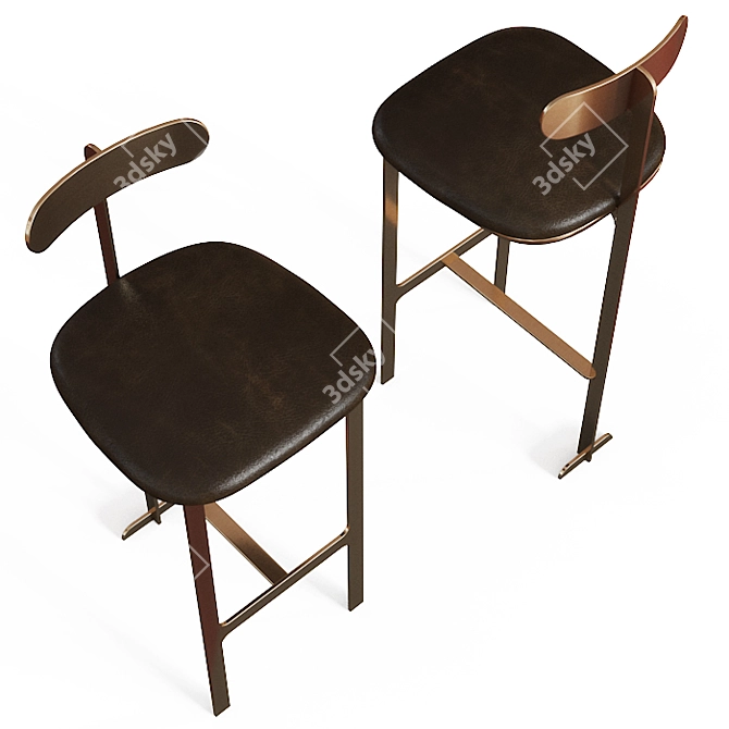 Hollis Bar Stool: Sleek and Stylish Seating Solution 3D model image 2
