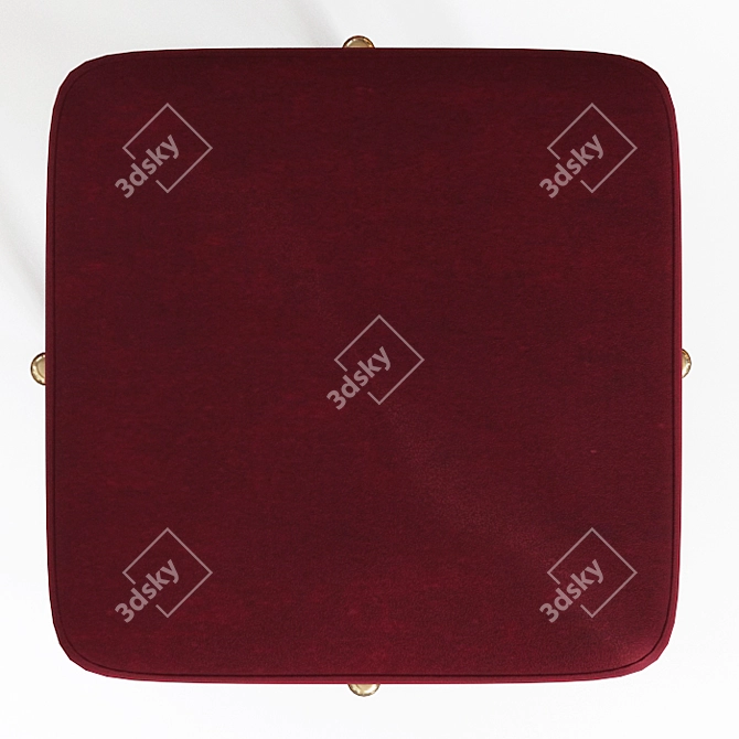 Luxurious Osborne Velvet Footstool 3D model image 2