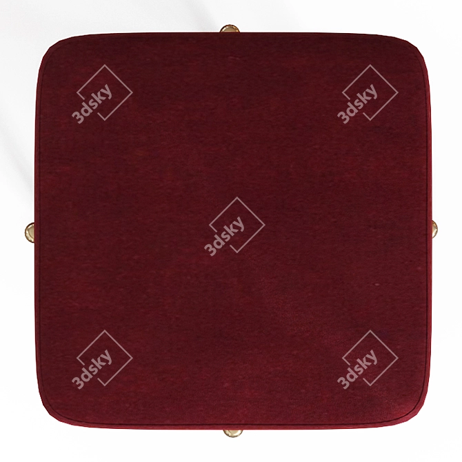 Luxurious Osborne Velvet Footstool 3D model image 4