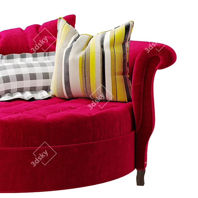 Sleek Round Leisure Chair 3D model image 2