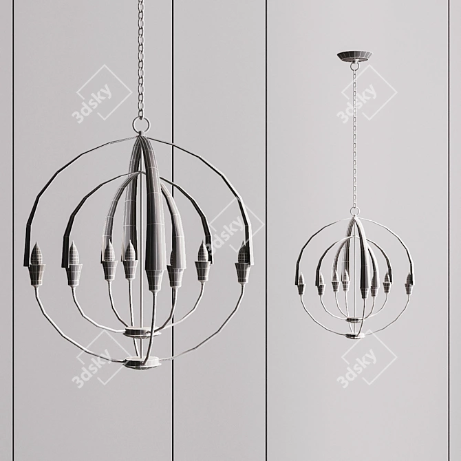 Title: Dual Ring Chandelier 3D model image 2