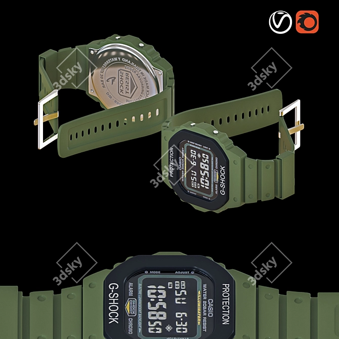 Rugged Style: G-Shock Watch 3D model image 1