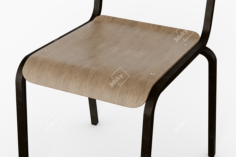 Retro Style Ava School Chair 3D model image 3