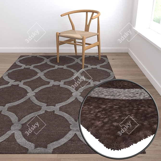 Title: Luxurious Carpet Set - High-Quality 3D Textures! 3D model image 5