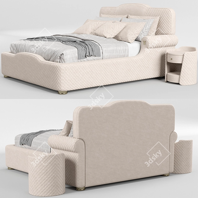 Vision Palladium Bed: Unparalleled Comfort and Style 3D model image 2