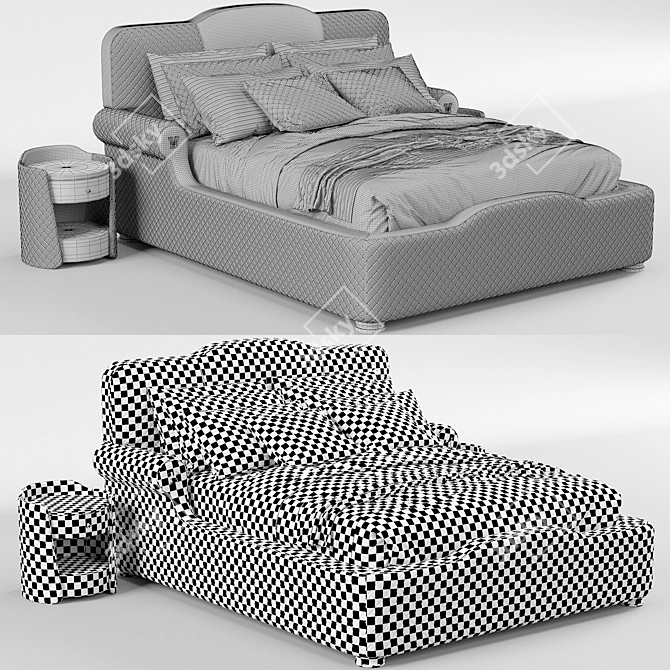 Vision Palladium Bed: Unparalleled Comfort and Style 3D model image 5