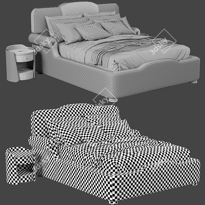 Vision Palladium Bed: Unparalleled Comfort and Style 3D model image 11