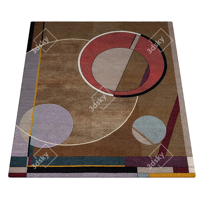 Luxury Red Velvet Rug 3D model image 4