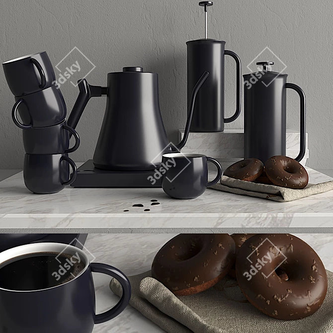 Sleek Electric Kettle Set 3D model image 1