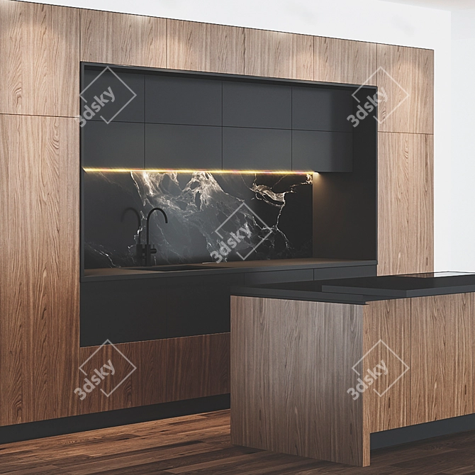 Modern Kitchen Render Model 3D model image 2