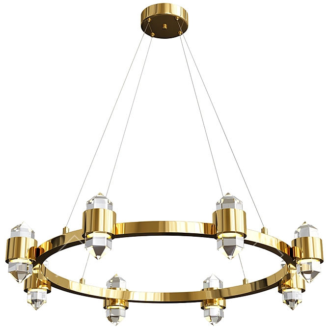 Elegant Milk Bubble Ring Chandelier 3D model image 4