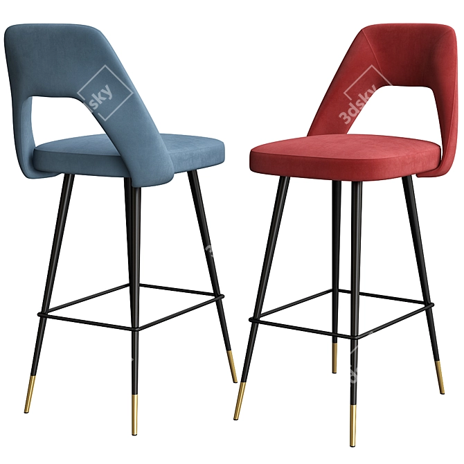 Elegant Avorio Bar Stool | Eichholtz 3D model image 1