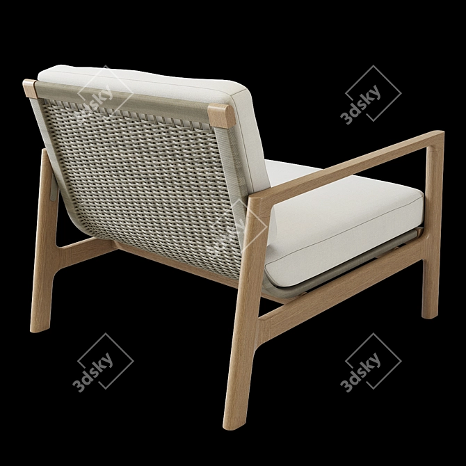 Teak Lounge Chair: Modern Elegance for Relaxing 3D model image 2