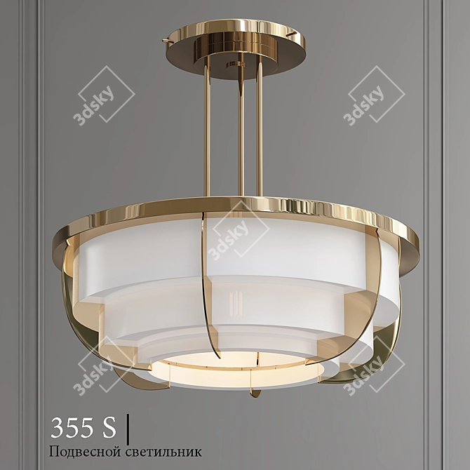 Modern 3D Pendant Light 3D model image 1