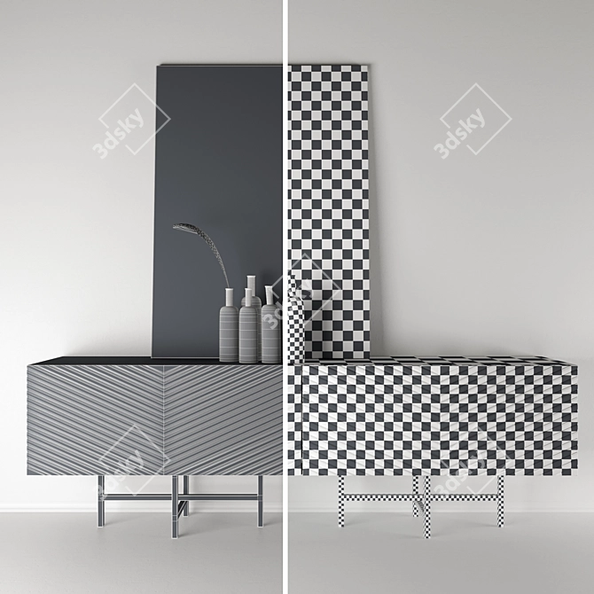 Versatile Pergamo Velvet Buffet 3D model image 4