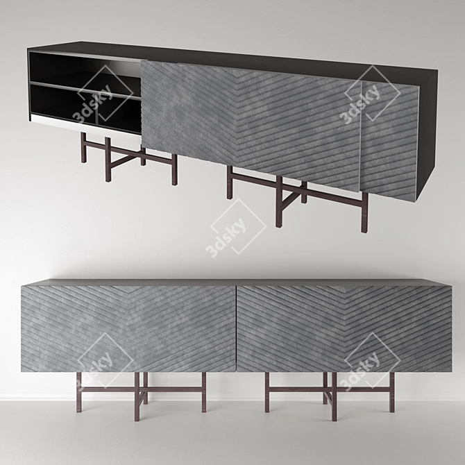 Versatile Pergamo Velvet Buffet 3D model image 5