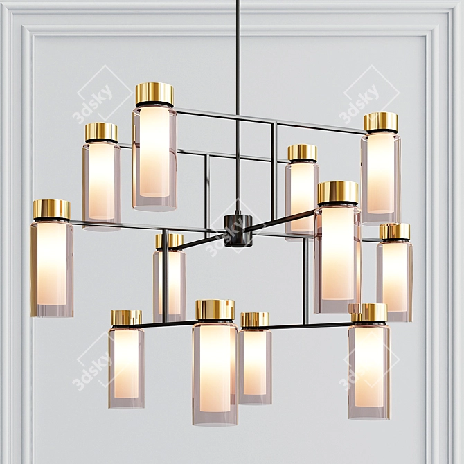 Elegant Osman 12-Light Chandelier 3D model image 2