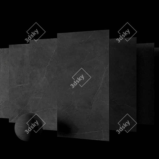 Asphalt Marble Set: Stunning Multi-Textured Collection 3D model image 2