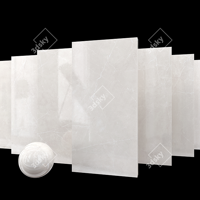 Elegant Ivory Marble Set 3D model image 1