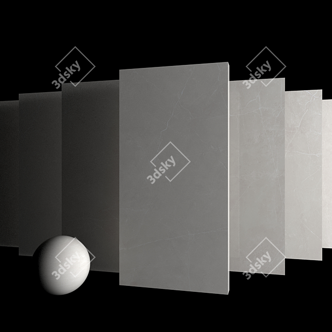 Elegant Ivory Marble Set 3D model image 3