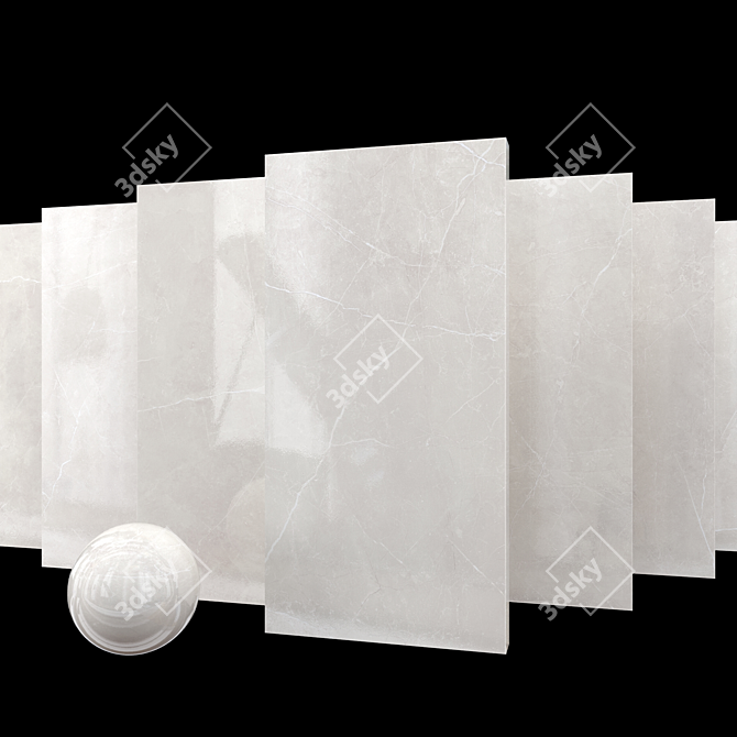 Luxury Ivory Marble Tile Set (2 pcs) 3D model image 1