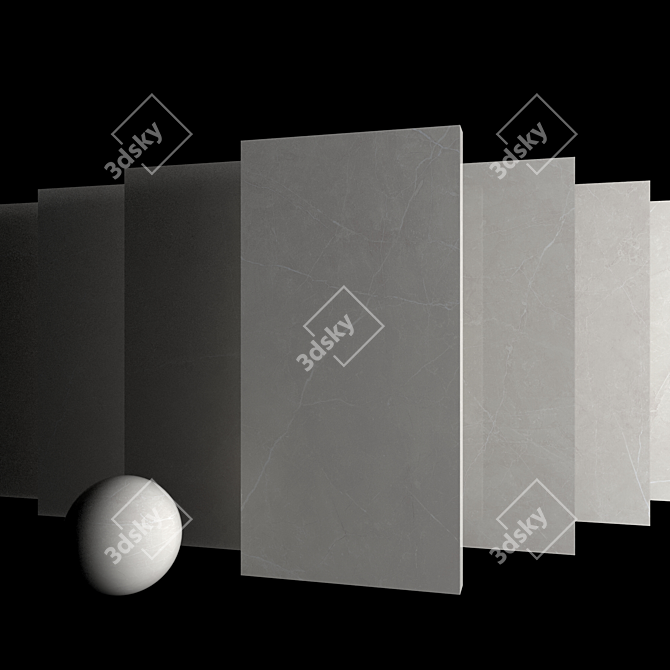 Luxury Ivory Marble Tile Set (2 pcs) 3D model image 3