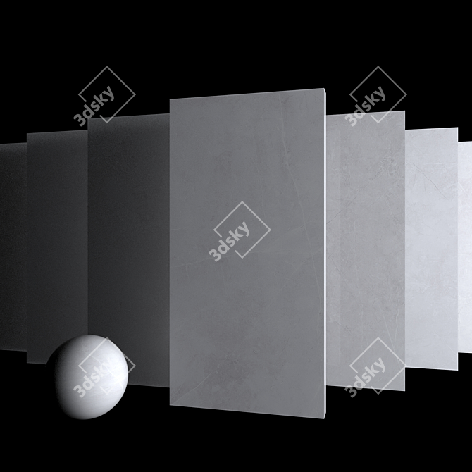 Sterlina Silver Marble Set: Multi-Texture, High Definition, 3D Model 3D model image 3