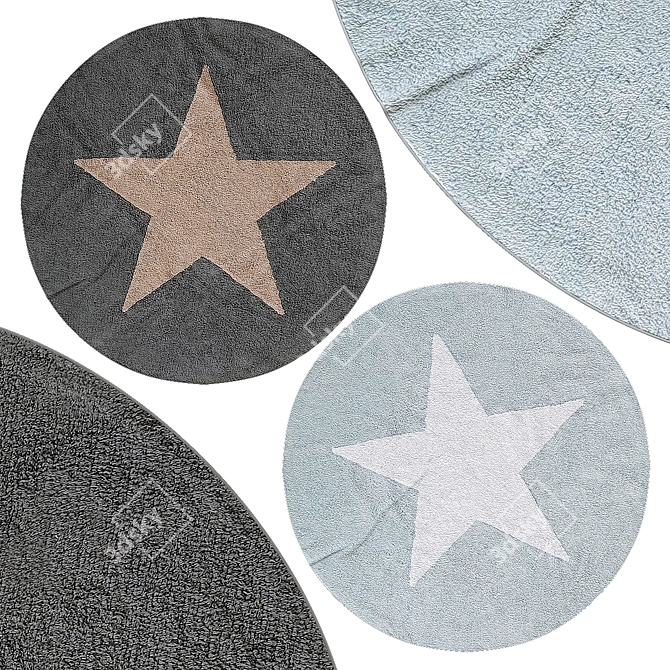 Bentua Kids Circle Rugs 3D model image 1