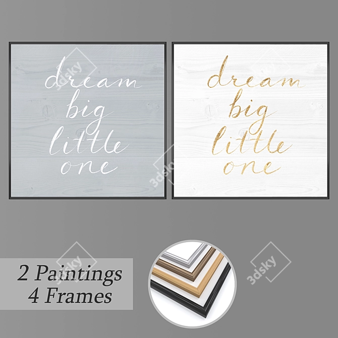 Elegant Wall Art Set 905 3D model image 1