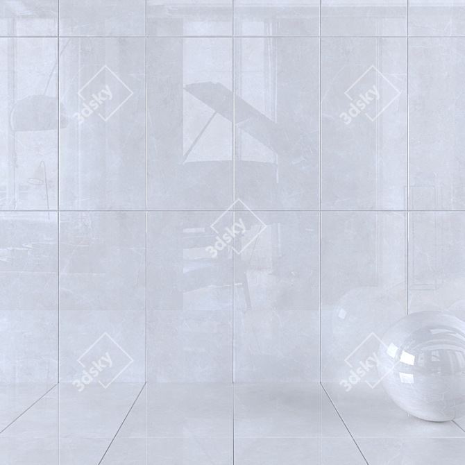 Elegant Sterlina Silver Wall Tiles 3D model image 1