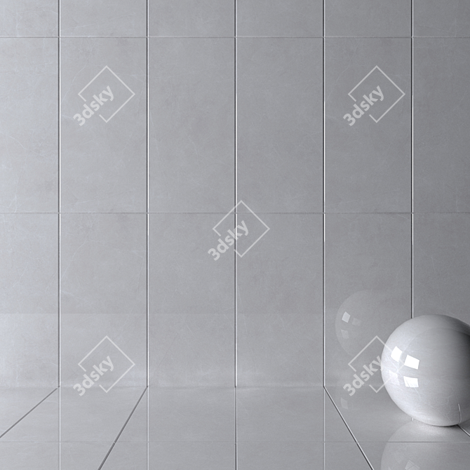Elegant Sterlina Silver Wall Tiles 3D model image 2