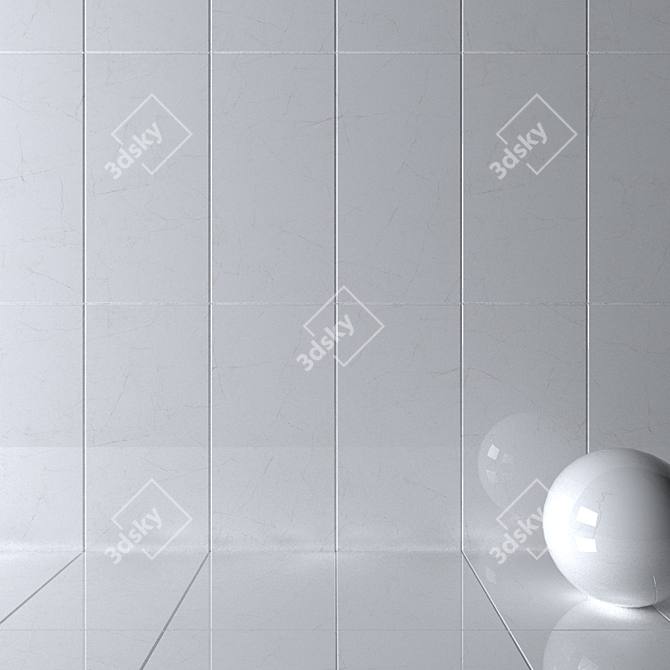 Title: Sterlina White Wall Tiles - Sleek and Versatile 3D model image 2