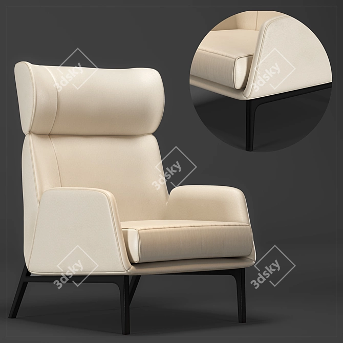 Modern Hidea Lounge Chair: Stylish & Comfortable 3D model image 1